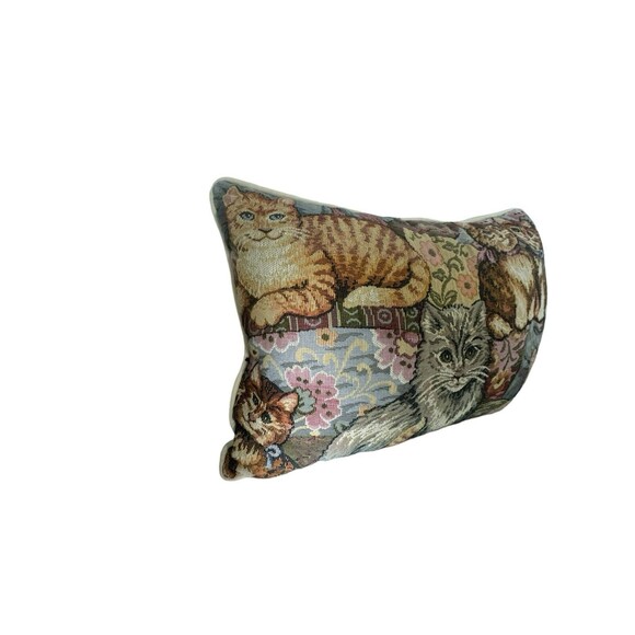 Tapestry Cat Cats Decorative Throw Pillow 16” X 11” Cat Lover- Fast Shipping - Picture 2 of 12